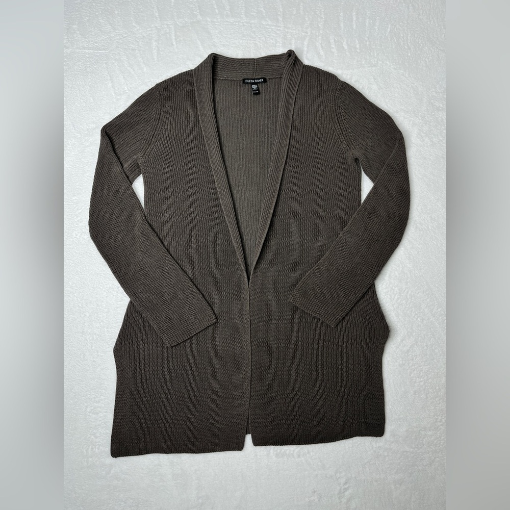 Eileen Fisher Gray Open Front Cardigan
